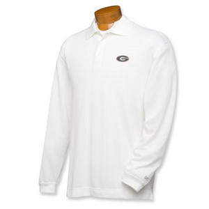 Georgia Bulldogs Men's CB DryTec LS Championship Polo - White